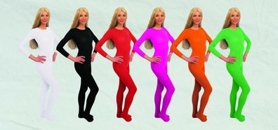 Kostüm Nylon Body viele Farben Gr.36-50 140DEN Langarmbody Halloween Karneval