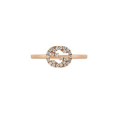 Gucci – YBC729412001 – Interlocking G-Ring aus 18 Karat Roségold und Diamanten