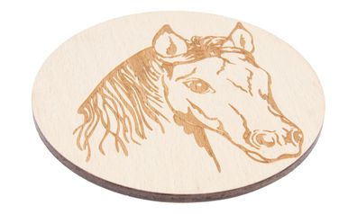 Getränke-Untersetzer natur Pferd 4er Set