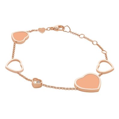 Chopard – Happy Hearts Roségold-Armband mit Rosenstein und Diamanten 857482-5061