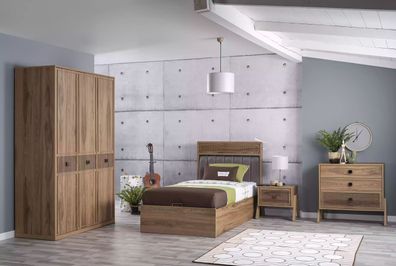 Bett Mit Bettkasten Bettrahmen Kinderbett Jugendbett Braun Holz Luxus