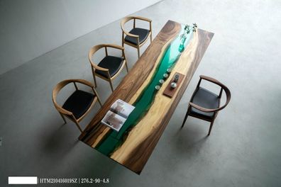 Luxus Tische Konferenztisch River Table Echtes Holz Flusstisch Massive Tische