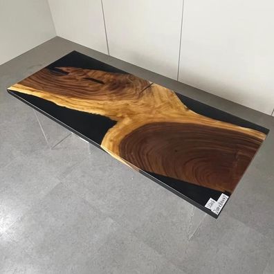 Esstisch Table Epoxidharz Massiv Tische 201X81 Cm Flusstisch Echtes Holz Möbel