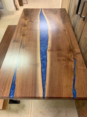 Wasserfall Tisch Epoxid Harz Esstisch Epoxy Tische Echtes Holz Massive Möbel