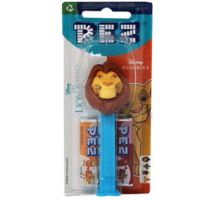 PEZ Figur Löwe Mufasa mit blauem Spender und zwei Päckchen Bonbons 17g