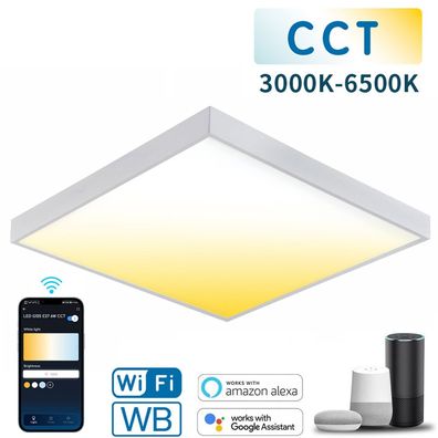 60x60 LED CCT Smart Wi-Fi Panel Aufputz Panel Aufbau Deckenleuchte Dimmbar inkl