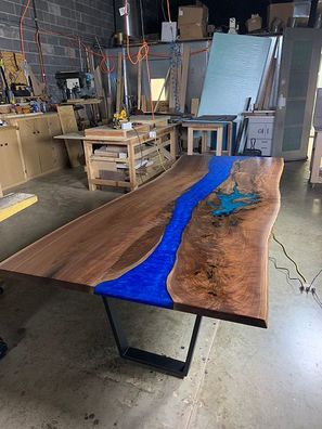 Esstisch Meer Wasser River Echtes Holz Flusstisch 260X100 Tische Epoxidharz Neu