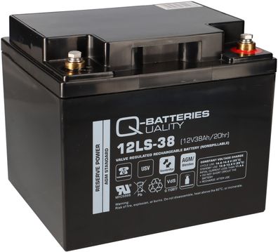 Q-Batteries 12LS-38 12V 38Ah Blei-Vlies-Akku / AGM VRLA mit VdS