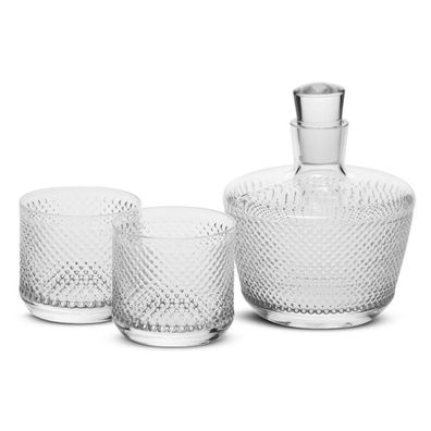 Krosno Perfect Serve Gläser Karaffe für Whisky | Set 3 | 750/270 ml | Handwäsche