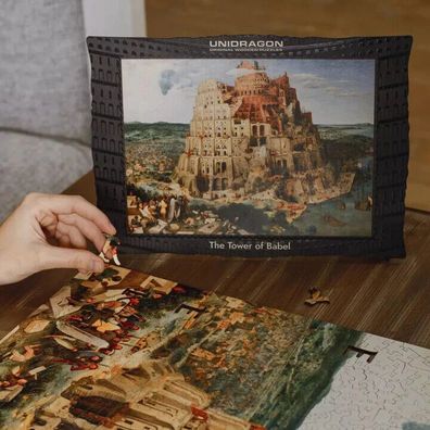 Holzpuzzle - Der Turm von Babel- 1000 Teile - Pieter Bruegel (43 x 59 cm)