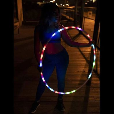 LED Hula Hoop: Fitness-Tanzébung, 7-Farben-Stroboskop, aufleuchtend, ohne Batterie