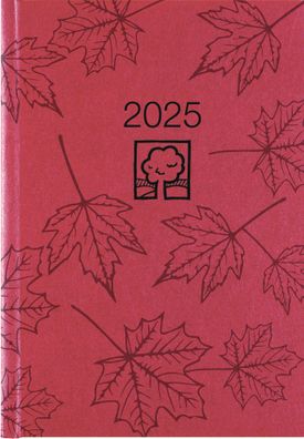 Kalender 2025 -Wochenbuch 1W/2S Recycling rot 2025- 14 x 20cm