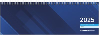 Kalender 2025 -Tischquerkalender 1W/2S blau 2025- 32 x 11cm