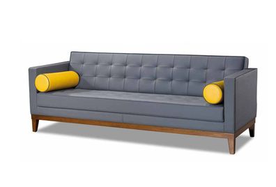 Wohnzimmer 3-Sitzer Sofa Dreisatzsofa Polster Möbel Leder Grau Luxus