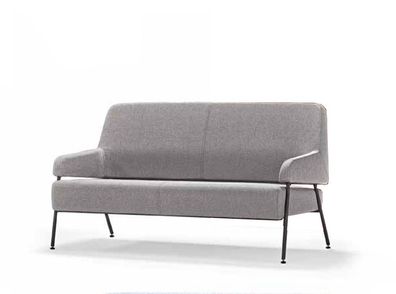 Ledersofa 2-Sitzer Moderne Möbel Designer Luxus Sofa Grau Blau