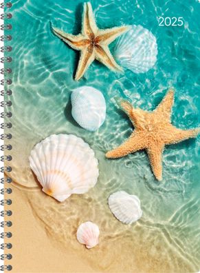 Kalender 2025 -Ladytimer Ringbuch Beach A5 2025- 14,8 x 21cm