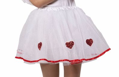 Tüllrock Amor Petticoat Love Liebe Rock mit Herzen Kostüm Karneval Fasching JGA