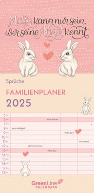 Kalender 2025 -GreenLine Sprüche Familienplaner 2025- 22 x 45cm