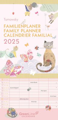 Kalender 2025 -GreenLine Turnowsky Familienplaner 2025- 22 x 45cm