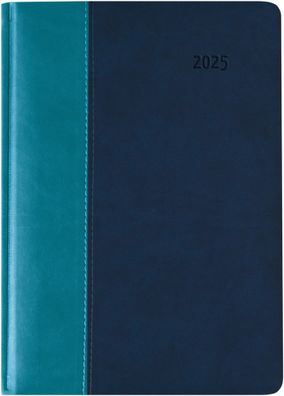 Kalender 2025 -Buchkalender Premium Water türkis-blau A5 2025- 14,8 x 21cm