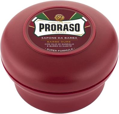 Proraso Rasierseife 150ml Sandelholz & Sheabutter mit Seifenschale Made in Italy