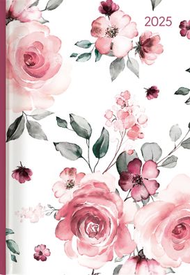 Buchkalender Style Roses A5 2025 - Buchkalender 2025