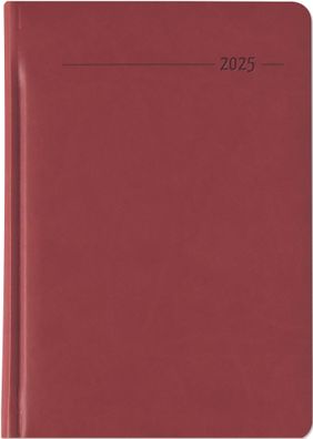 Kalender 2025 -Buchkalender Tucson rot A5 Register 2025- 14,8 x 21cm