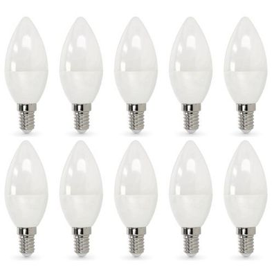 Satz mit 10 Stück LED-Glühbirne SW E14 8.5W Neutralweiß 4000K 806lm Kerzenglühbirne