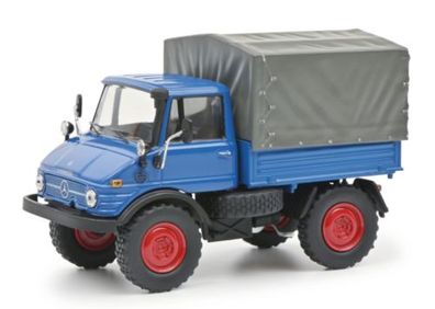 Schuco 450314900 - Unimog 406 mit Plane, 1:43 - Modellauto