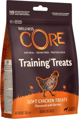 Training Treats Huhn Beeren 170g Wellness CORE weich getreidefrei Hundeleckerlis