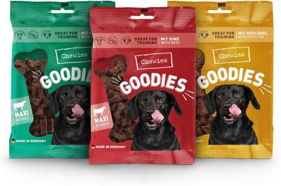 Chewies Mix Hundeleckerli 3x200g Rind Pansen Geflügel zuckerfrei Hundesnack 600g