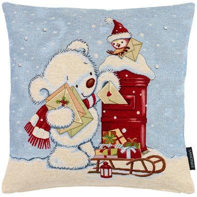 Kissenhülle Weihnachten 45x45 Sandner Bär Kissen Kissenbezug Weihnachtskissen