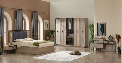 Modern Schlafzimmer Komplett Set 6Tlg Luxus Bett Design Kleiderschrank