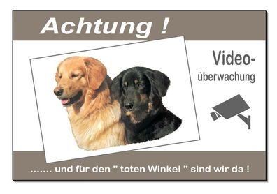 Video überwacht Hunde Alu Schild 3 Größen Türschild Alarm Video Warnschild TOP