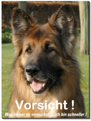 Deutscher Schäferhund Hund Alu Schild 15x10 bis 30 x20 cm Warnschild Hundeschild