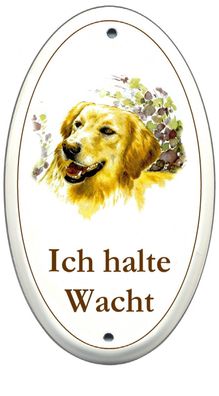 Retriever Emaille Schild 100 x 170 mm Türschilder Hund Tiere Email Warnschild