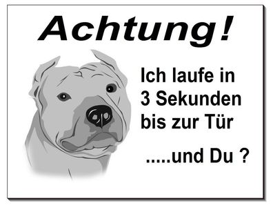 Pitbull Hund Aluminium Schild 3 mm dick Türschild Warnschild Hundeschild TOP