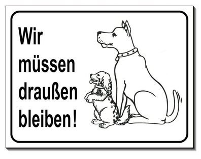 Hunde draußen bleiben Alu Schild 200x150 mm Türschild Warnschild Hundeschild TOP