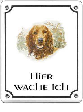 Setter Emaille Schild 120 x 100 mm Türschilder Hund Tiere Email Warnschild