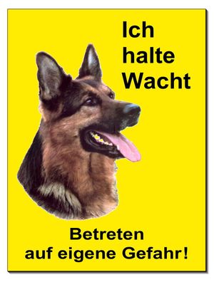 Schäferhund Hund Alu Schild 15x10 bis 30x20 cm Türschild Warnschild Hundeschild