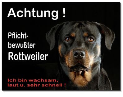 Rottweiler Hund Alu Schild 3 Größen lieferbar Türschild Warnschild Hundeschild