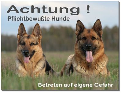 Schäferhunde Hund Alu Schild 3 Größen Türschild Warnschild Hundeschild Schilder