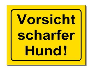 Scharfer Hund Schild 200 x150 x 3 mm Alu. Dibond Türschild Warnschild Hundeschild