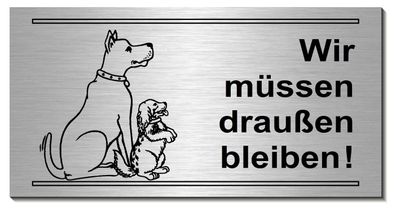 Keine Hunde Alu. Dibond Edelstahl Schild 200 x100 mm Warnschild Hundeschild