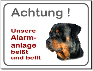 Rottweiler Hund Alu Schild 15x10 oder 20x15 cm Türschild Warnschild Hundeschild