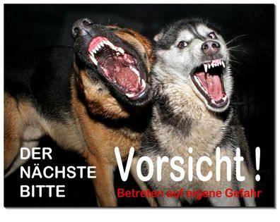 Gefährlicher Hund Aluminium Schild 3 Größen Türschild Warnschild Hundeschild TOP