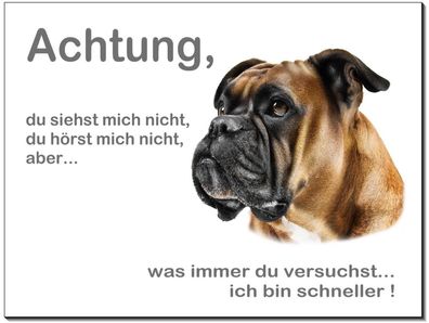 Boxer Hund Aluminium Schild 3 Größen Türschild Warnschild Hundeschild TOP