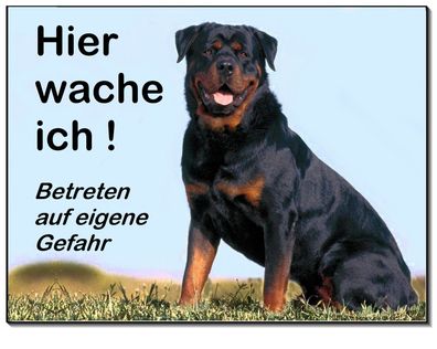 Rottweiler Hund Aluminium Schild 3 Größen Türschild Warnschild Hundeschild TOP