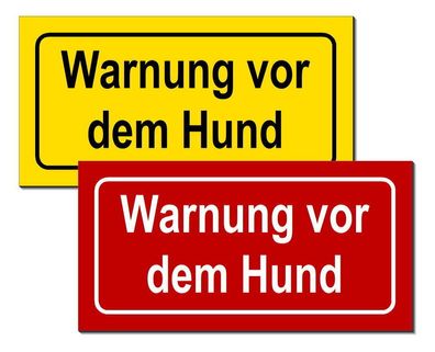 Warnung vor dem Hund Alu Schild 200 x 100 x 3mm Türschild Warnschild Hundeschild