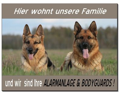 Schäferhunde Hund Alu Schild 3 Größen Türschild Warnschild Hundeschild TOP